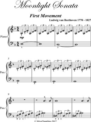 cover image of Moonlight Sonata First Movement Easiest